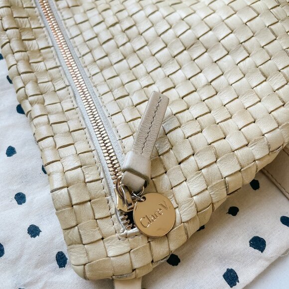 Clare V Grande Woven Checker in Cream - Picture 4 of 5